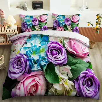 Bailipromise 3D Farebné kvety perinu cumlík nastaviť posteľ kryt nastaviť plnej veľkosti jednotného /twin/queen/kráľ luxusných postelí nastaviť