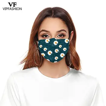 Móda Chryzantéma Tlač Masku na Tvár Opakovane Úst Maska Proti Prachu, Vetru Maska Anti smog Nastaviteľné