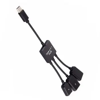 3 V 1 MicroUSB OTG Kábel na Prenos Údajov MicroUSB Mužov a Žien Adaptér Typ-C ROZBOČOVAČ USB OTG Mužov a Žien Dual USB 2.0 Adaptér
