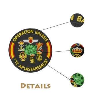 Operacion Balmis Výšivky španielskej Armády Žehlička na Patch pre Oblečenie, Dekorácie Odev Te Aplastaremos Vojenský Odznak Motorkár