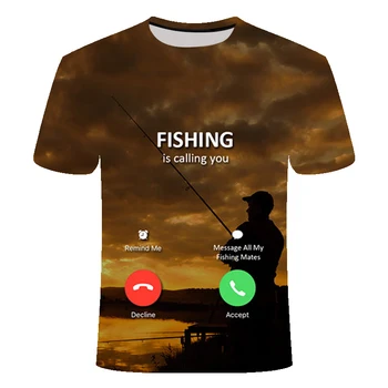 Pesca 3d t-shirts homens e mulheres hip hop bežné camiseta 3d impressão diversão peixe harajuku engraçado vara de pesca o-pesco