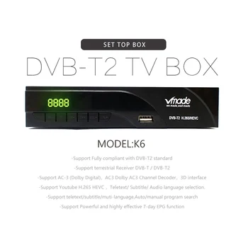 DVB-T2 Set-Top Boxy, HD 1080p Hot Predaj Európe česká Republika DVB T2 HEVC H. 265 Dekodér, TV Prijímač Podporu YouTube USB WIFI