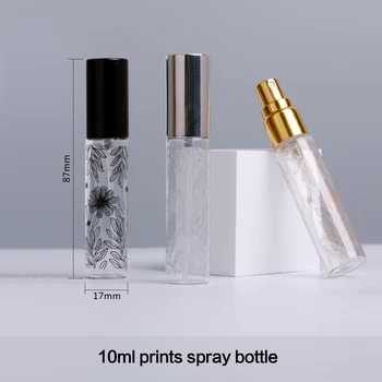 50 ks/10 ml veľa Prenosné dekoratívne Sklo vzor Parfum Fľašu S Rozprašovač Prázdne Kozmetické Mini fľašiach