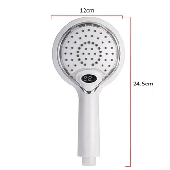 LED Sprcha Sprej Hlavu Headheld Sprcha Sprej Hlavu Digitálny Snímač Teploty 3 Zmena Farby Vody Napájané Nové Rainfull Sprcha