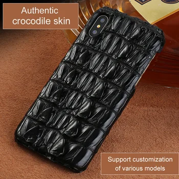 LANGSIDI Luxusné Originálne krokodíla kožené puzdro Pre iphone XR X XSMAX 12 pro max mini ručné kryt pre iphone 11 pro max 8 plus