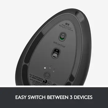 Logitech MX Vertikálne Wireless Mouse – Rozšírené Ergonomický Dizajn Znižuje Svalové Napätie, Kontrolu a Presúvanie Obsahu Medzi 3 Okno