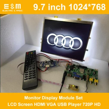 9.7 palca 1024*768 4:3 Auto Zobrazenie na displeji Modul Nastavenie LCD Obrazovky HDMI, VGA, USB Prehrávač 720P HD video Auto Raspberry Pi 3 Xbox
