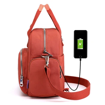 Buylor Ženy Crossbady Taška S Skrytý USB Nabíjanie Dámy Ramenní Taška Nové Farbou Messenger Taška Žien Batoh