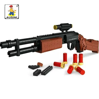 AUSINI 527pcs Super Series M870 Brokovnice Vyzbrojovania Vzdelávacie Bloky zbrane brinquedos tehly