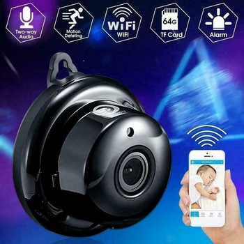 720P, Smart wifi Bezdrôtové IP Kamery Mini Home Security kamerový Baby Monitor Nočné Videnie 2-Way Audio Podpora 64 g Karty