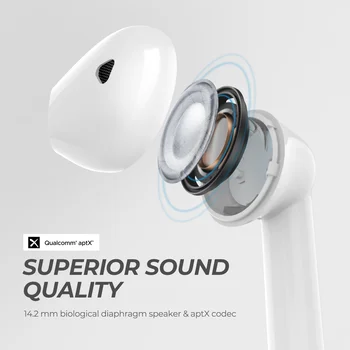 SoundPEATS Bluetooth Slúchadlá Pravda Wireless Touch Ovládania Slúchadlá 30Hrs Lka CVC tlmenia Hluku indikátor Batérie