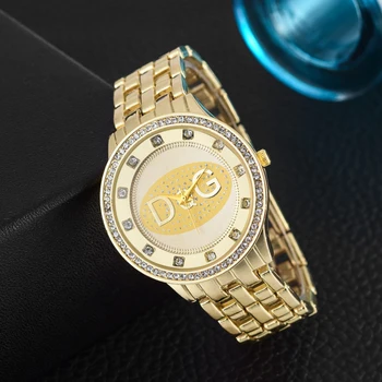 Veľká Podpora 2020 Nové Luxusné Zlaté Quartz Hodinky Módne dámske Kamienkami z Nehrdzavejúcej Ocele Šaty Sledovať kobiet zegarka relogio