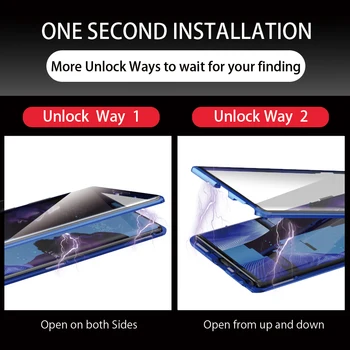 Screen Protector puzdro pre Samsung Galaxy Note 10 Plus Poznámka 10 10+ Pro Predné Zadné Zakrivené Sklo, Magnetické Adsorpcie Kovový Kryt