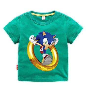 V lete roku 2020 Krátky Rukáv T-shirts Deti Tričko Kostým Chlapci Cartoon Sonic The Hedgehog T Shirt Batoľa Dievčatá Topy Tees Bežné