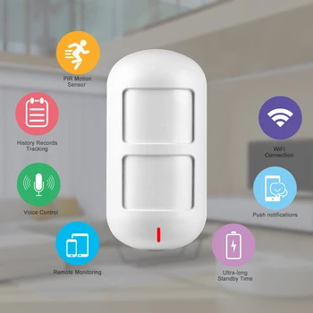3ks Vlk-Stráže Tuya Bezdrôtový Wifi Detektor Smart Dual Pet imunita PIR Snímač domáci Alarm Kompatibilný so Alexa & Google App