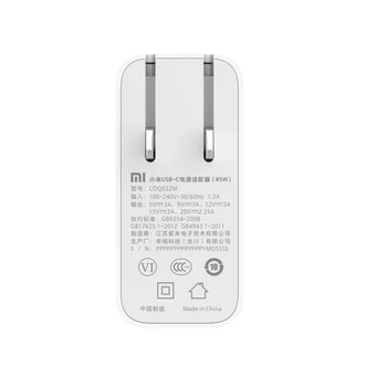 Xiao Mi USB-C Nabíjačku maximálne 45 w 65w Výstupná Rýchlosť Zásuvky sieťový adaptér Typ-C Port USB 2.0 PD Rýchle Nabíjanie QC 3.0 + Typ C H30