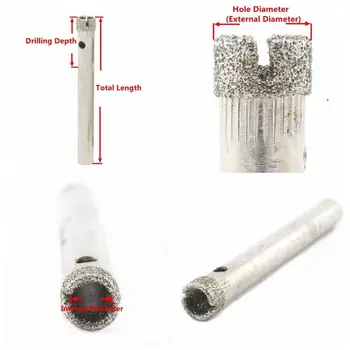 Malé Diamant Core Drill Bit Nastavený 2.5-10 mm pre Sklo, Dlaždice, Kameň Pack 10PcsILOVETOOL