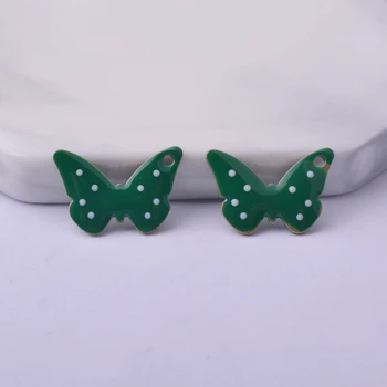 30pcs 10*14 mm Oboch Stranách Smalt Motýle Charms Medi Smaltované animal Butterfly Prívesok Diy Šperky Robiť