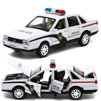 1:32 Autíčka Santana Policajné Kovové Hračky Zliatiny Auto Diecasts & Hračky Model Auta, Miniatúrne Zmenšený Model Auta, Hračky Pre Deti,