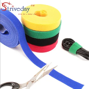 5 m/roll magic pásky nylon zväzkovače Šírka 3 cm kábel drôt väzby Slúchadlá Winder velcroe kravatu 4 farby vyberať