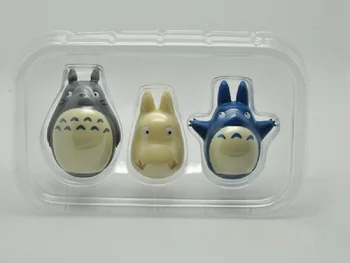 3ks/set Roztomilé Japonské Anime Akcie Obrázok Biela Totoro Tumbler Ver PVC Zberateľskú Model Hračky, Domáce Dekorácie Doll Darček 5~7 cm