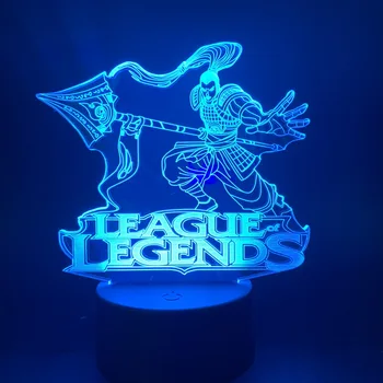 Led Nočné Svetlo Lampy League of Legends Spálne Dekorácie Zhao Xin Nočného pre Deti Darček LOL Novetly Hra Svetla 3D Lampa