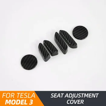 Pre Tesla Model 3 Model S Modelom X ABS napodobniť Uhlíkových Vlákien Farba Interiéru Sedadla Nastavte Prepínač Tlačidlo Výbava Kryt Auto Styling Acce