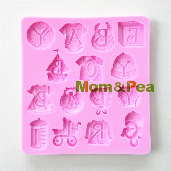 Mama&Pea 0833 Doprava Zadarmo Detské Oblečenie Tvarované Silikónové Formy Cake Decoration Fondant Tortu 3D Formy potravinársky