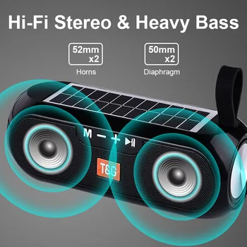 Bluetooth Reproduktor Prenosný Stĺpec Bezdrôtové 3D Stereo Music Box Solar Power Bank Boom box MP3 Reproduktor Vonkajší Reproduktor