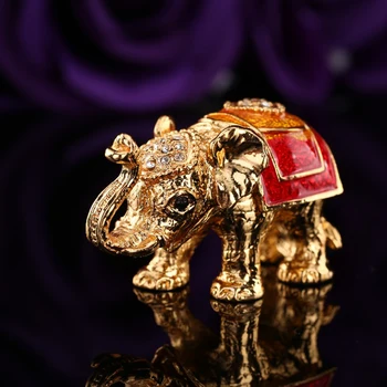 QIFU Lacné Cute Elephant Kovová Figúrka Domov Dekoratívne Remeslá