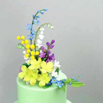 Veľkoobchod 10 ks Kvety, listy Silikónové Fondant Cake Zdobenie Nástroje Sugarcraft Cupcake Čokoláda, Formy na Pečenie