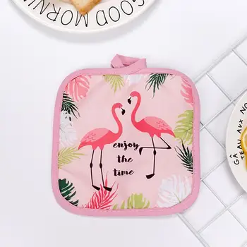 Flamingo Vzor Mikrovlnná Rukavice Izolované Pad Bavlnená Posteľná Bielizeň Pad Vysokým Teplotám Rúra Rukavice Hrniec Držiteľ Kuchynský Nástroj