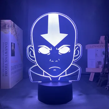 Akryl Led Nočné Svetlo Avatar Posledný Airbender pre Deti Detská Spálňa Decor Nočného Legenda Aang Obrázok Stolná Lampa 3d