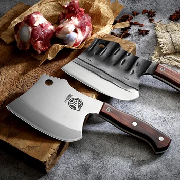 MITSUMOTO SAKARI Air Hammer Kované Camping Prežitie Sekera 5cr15mov z Nerezovej ocele, kuchynské mäsiarsky nôž s eben rukoväť
