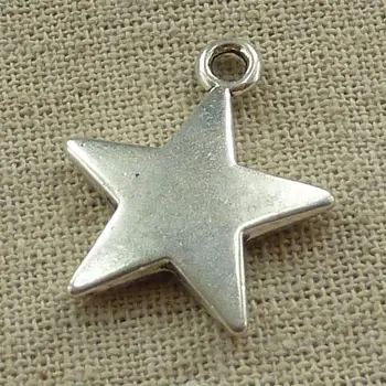 60 ks tibetskej silver star charms 28x23mm #3668