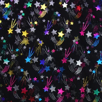 IBOWS 90*150 cm Farebné Hviezdy Oka Textílie Gázy Tylu Rainbow Tkaniva pre DIY Deti Šaty Textílie Šitie remeselníkov Pozadí