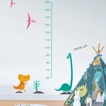Dktie farba cartoon zvierat merania výšky samolepky na stenu rodina základné deti výška mapu mš dekorácie