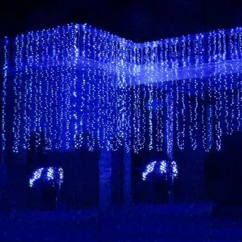 6m * 3m Led Vonkajšie Víla String svetlo Vianočné Svadobné Party Dovolenku Záhrada 600 LED Záves Svetlá Dekorácie EÚ a USA, AU, UK, Noel
