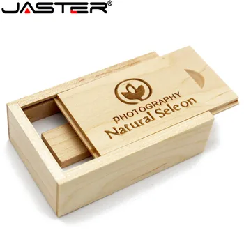 JASTER Drevené, bambusové+box USB flash disk kl ' úč 64 GB 16 GB 32 GB pamäťovú kartu, USB creativo osobný dar 1PCS zadarmo vlastné logo