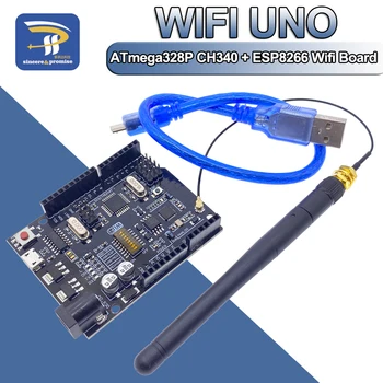 UNO+WiFi R3 ATmega328P+ESP8266 CH340 (32Mb pamäte), 6V-9V USB-TTL CH340G Pre Arduino NodeMCU WeMos Jednej Vývoj doska