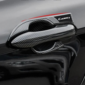 Pre Toyota Camry 70 XV70 8. MK8 2018 2019 Dvere Auta Rukoväť Kryt Misy Výbava Uhlíkových Vlákien Textúra Auto Styling Príslušenstvo