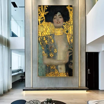 Judith a Hlavu Holofernes Gustav Klimt Slávnych Umeleckých Reprodukcií Obrazov Wall Art Plagáty Gustav Klimt Zlato Obrázky