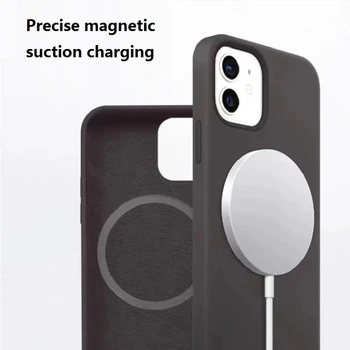 Úradný Kvapalné Silikónové puzdro Pre iPhone 12 Pro Max 12 Mini Pre MagSafe Magnectic Bezdrôtovú Nabíjačku Shockproof ochranný Kryt