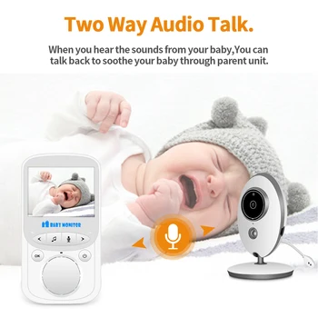 Baby Monitor VB605 Bezdrôtový LCD Audio, Video, Rádio Opatrovateľka Hudby Intercom IČ 24h Prenosné Dieťa Fotoaparát Dieťa Walkie Talkie Opatrovateľky