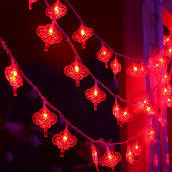 YIYANG Červený Čínsky Uzol Batérie LED Reťazec Svetlo 2M 3M 4M 5M Nový Rok Dovolenku Festival Udalosť Strana Svetla Dekorácie Nudo Chino