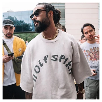 Kanyewest Lisa Hudobný Festival Kanye polovičný rukáv t-shirt pánske rap Vintage voľné písmeno potlačené bavlnené tričko