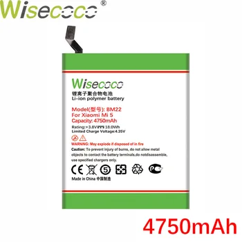 WISECOCO 4750mAh BM22 Batérie Pre Xiao Mi5 Mi 5 Mobilný Telefón Na Sklade, Kvalitné Batérie+Sledovacie Číslo