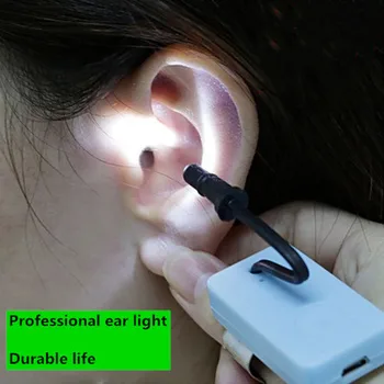 Prenosné plnenie ucha, palec tlačí svetlo LED spotlighting uší ľahká masáž technik dieťa lekárske domov ušného mazu starostlivosti osvetlenie