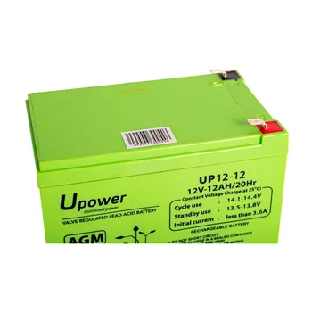 U-Power UP12-12 batéria 12V 12Ah viesť AGM nabíjateľná ideálny pre elektrické skútre, UPS, bezpečnostné systémy a alarmy