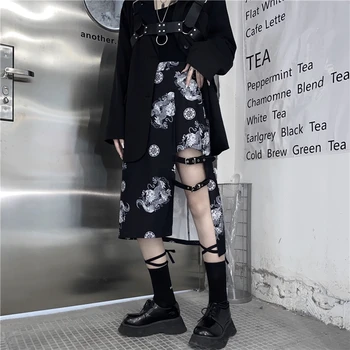 In kórejské Oblečenie Black Streetwear Ulzzang Cool Oblečenie pre Ženy Asymetrický Lumbálna Módnej Značky Dámske Sukne Štýl weilian